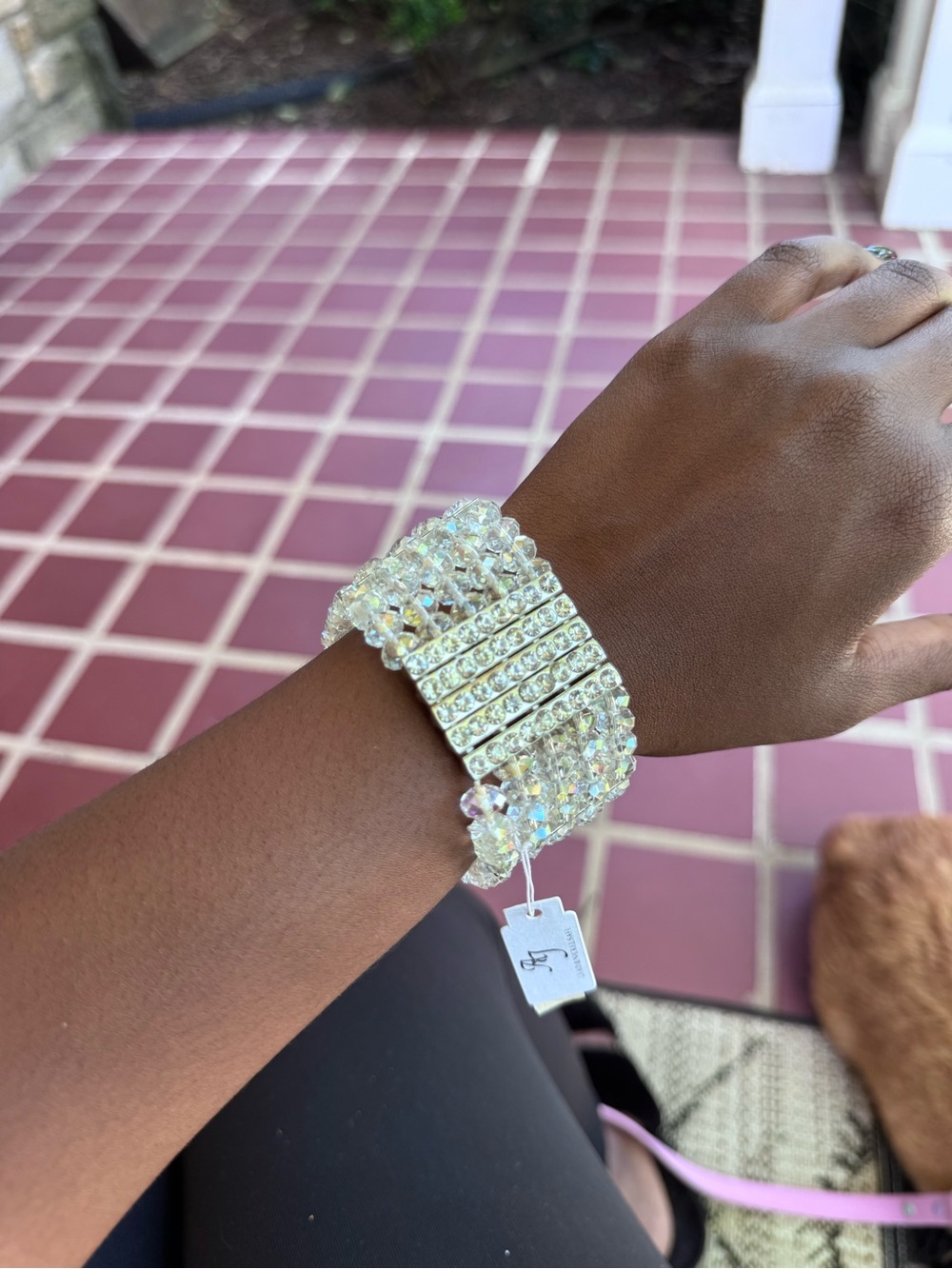 Crystal Stretch Bracelet - Clear Aurora Borealis